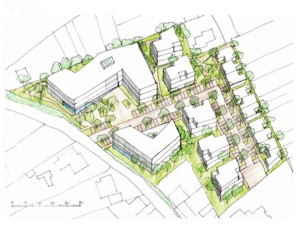 Entwurfsstudie für die Quartiersentwicklung „Doverener Mühler“ in Hückelhoven, Kreis Heinsberg (NRW)